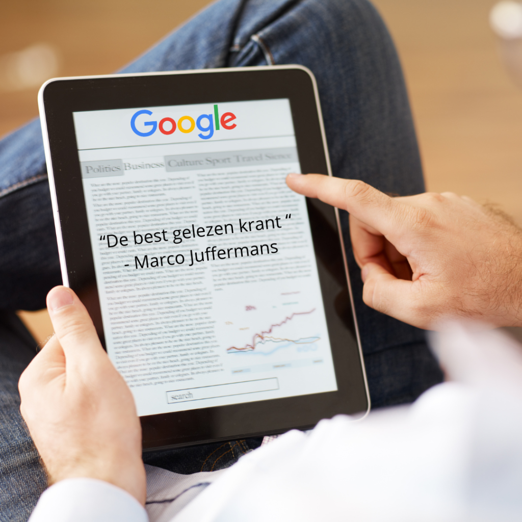 Google is de best gelezen krant wereldwijd - Quote Marco Juffermans